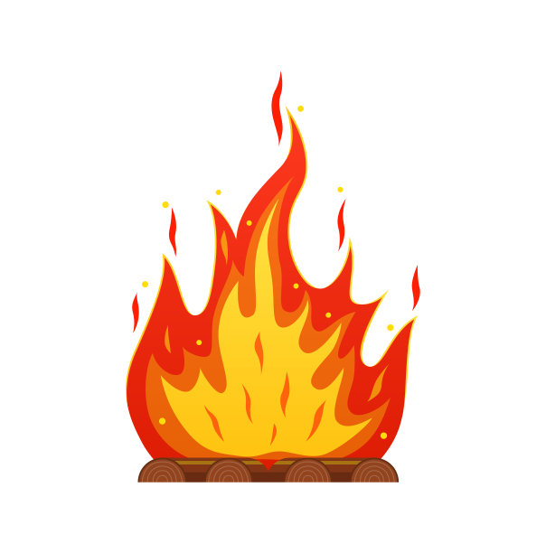 在火中燃烧木柴。露营旅游、户外活动、烹饪图片下载
