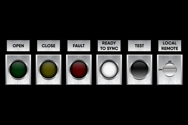按钮开关装置和控制器面板的操作符号，矢量图。图片下载