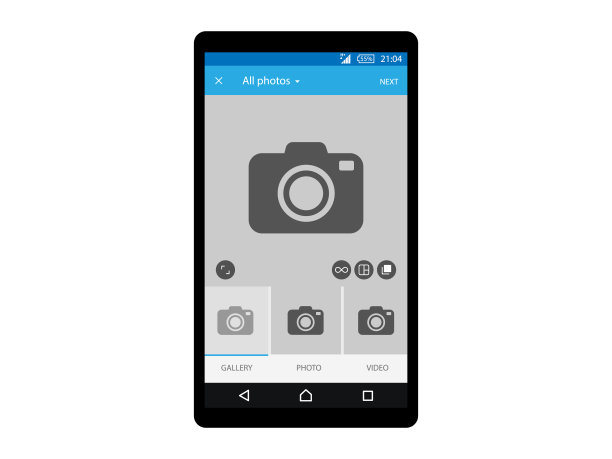 社交界面过滤照片移动矢量图片下载
