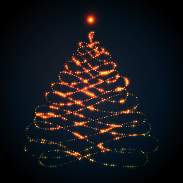 圣诞树。向量抽象黑暗背景。图片下载