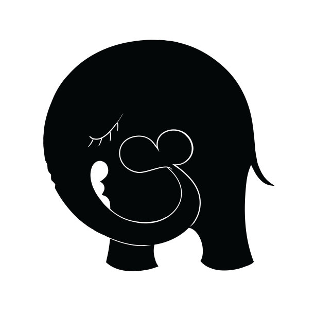 大象用心剪影。图片下载