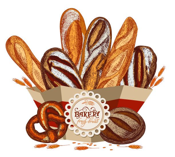 包里有新鲜面包。图片下载