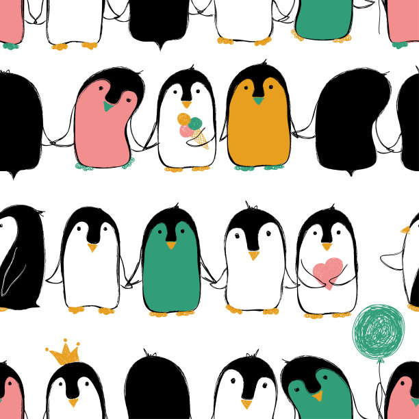 企鹅的无缝模式。图片下载