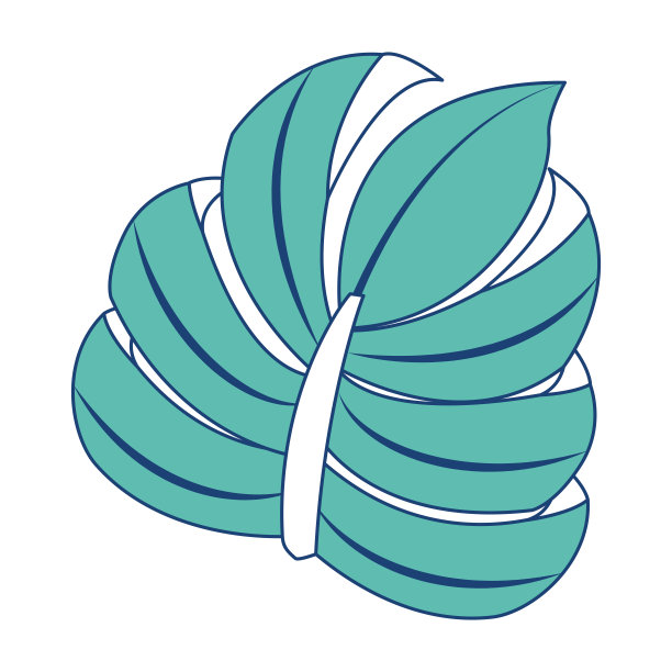 热带棕榈叶丛林花卉图标图片下载