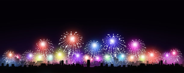 假日城市烟花图片下载