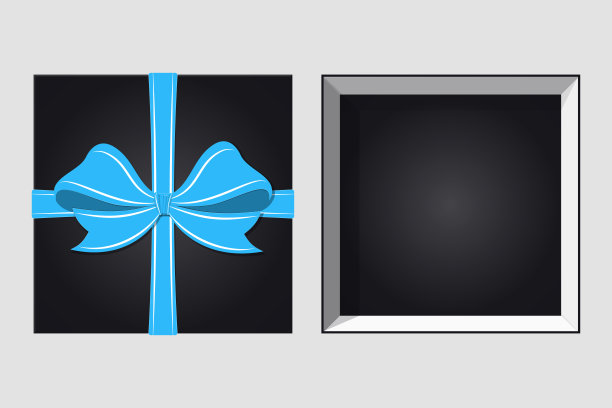 带丝带和蝴蝶结的纸箱图片下载