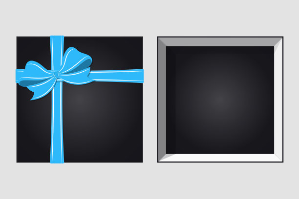 带丝带和蝴蝶结的纸箱图片下载