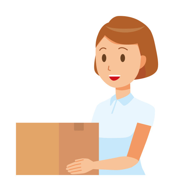 一个穿白色制服的女护士拿着一个纸板箱图片下载