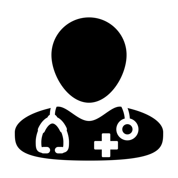 医生图标矢量医疗咨询男性医生人阿凡达与听诊器和十字符号字形象形图图片下载