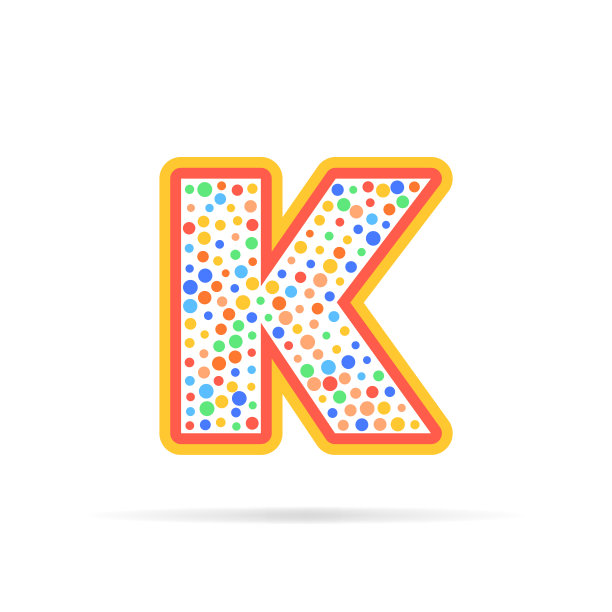 带圆点的字母K矢量图标设计图片下载