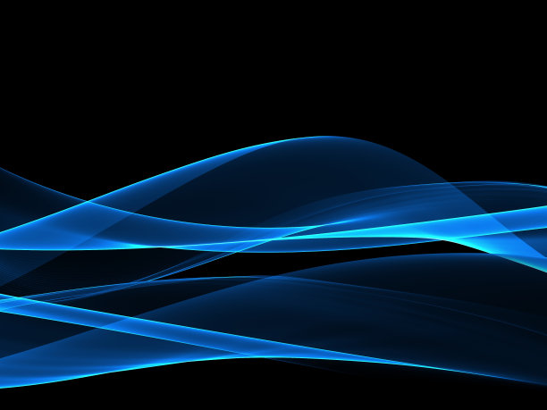 创造性的蓝色分形波浪艺术抽象背景图片下载