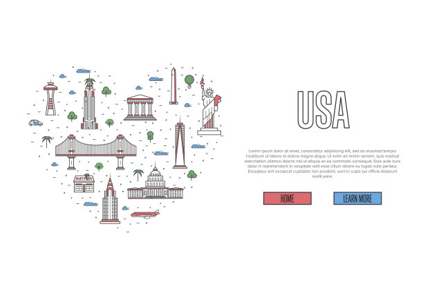 我喜欢直线风格的美国海报图片下载