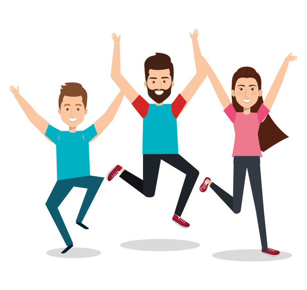 人们跳起来庆祝图片下载