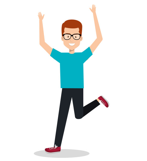 男人跳起来庆祝图片下载