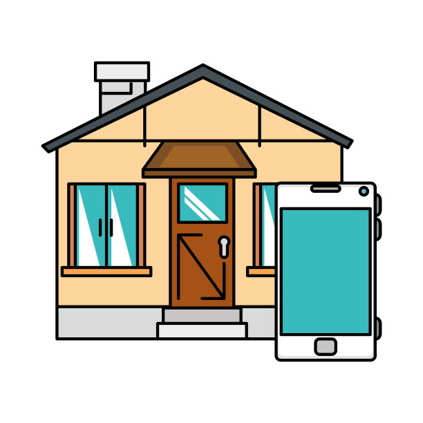 前面有智能手机的智能屋图片下载