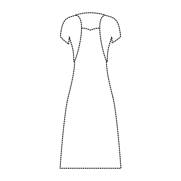 女性服装与无肩带连衣裙和背心在黑色点轮廓图片下载