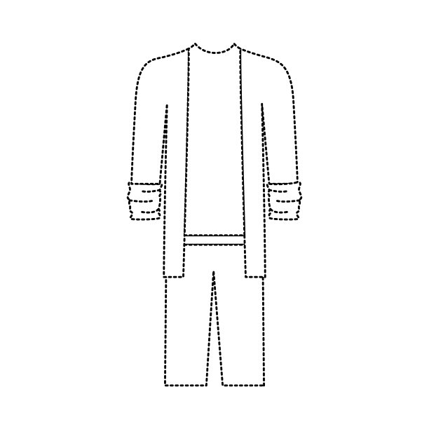 男性服装与运动夹克和长裤在黑色点轮廓图片下载