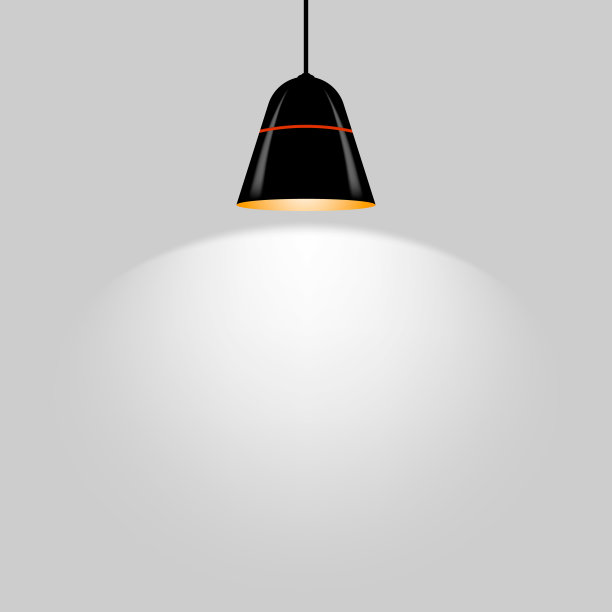 一个黑色天花板灯矢量插图ESP图片下载