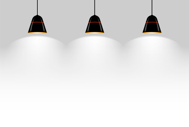 三黑色顶灯矢量插图ESP图片下载