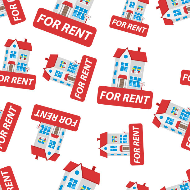 用于房屋租赁标志无缝图案背景图标。商业平面矢量插图。房屋标志符号图案。图片下载