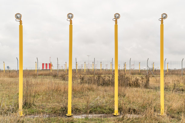 在机场前种植灯光素材图片