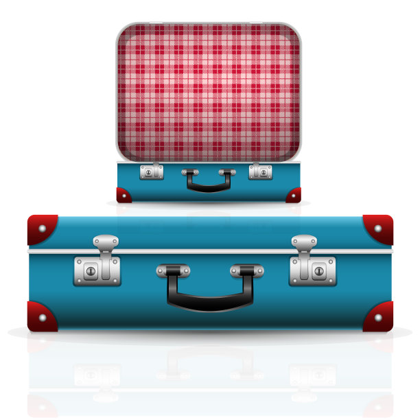 打开和关闭古老的复古手提箱图片下载