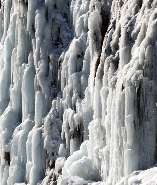 冰山瀑布在寒冷的太阳日图片下载
