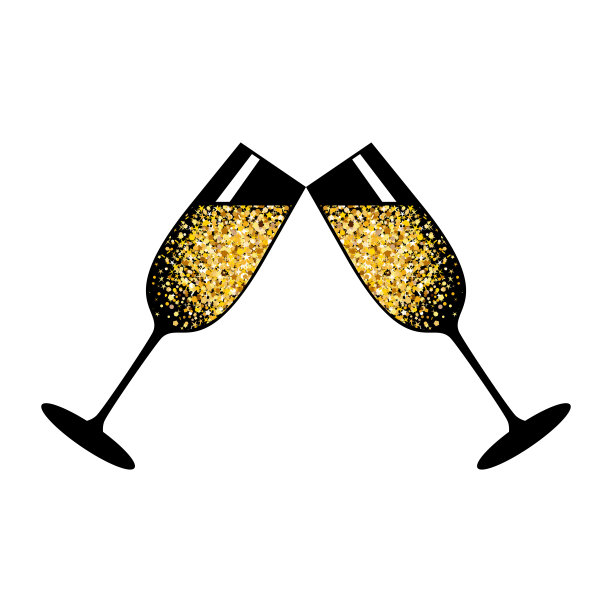 香槟庆祝杯黑色图片下载