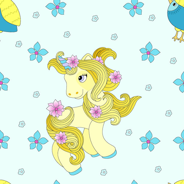 可爱独角兽无缝图案。美丽的背景。矢量插图。图片下载