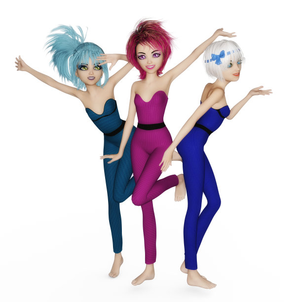 数码3D插图的漫画女孩图片下载