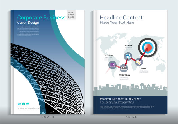 公司商业封面设计，有图片背景空间，用于年度报告，小册子，传单，单张，销售工具包，目录，杂志，小册子，作品集，海报，矢量模板A4大小。图片下载