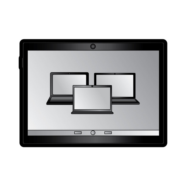 笔记本电脑上的平板电脑屏幕图标图像图片下载