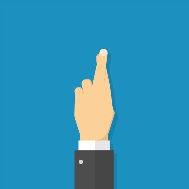 交叉手指的手。平面风格的插图图片下载