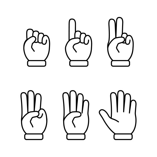 手计数图标矢量图片下载