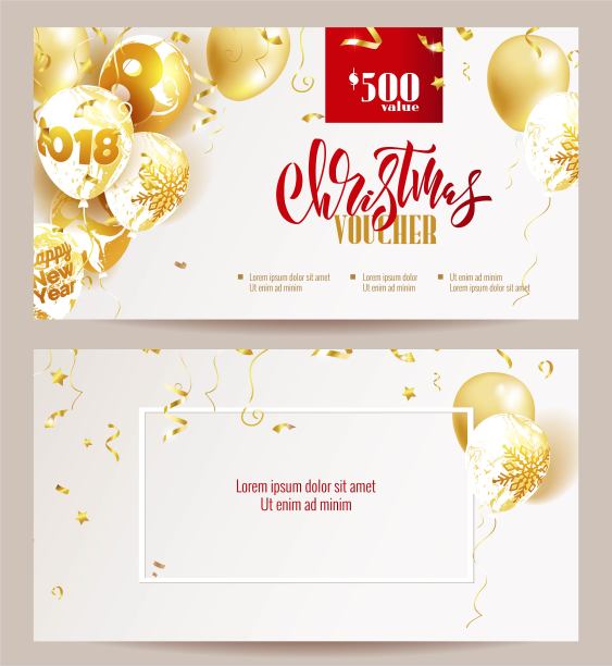 圣诞节凭证模板。图片下载