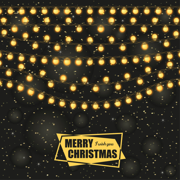 圣诞背景灯花环图片下载