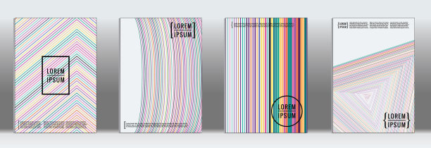 矢量几何线图案海报设计。图片下载