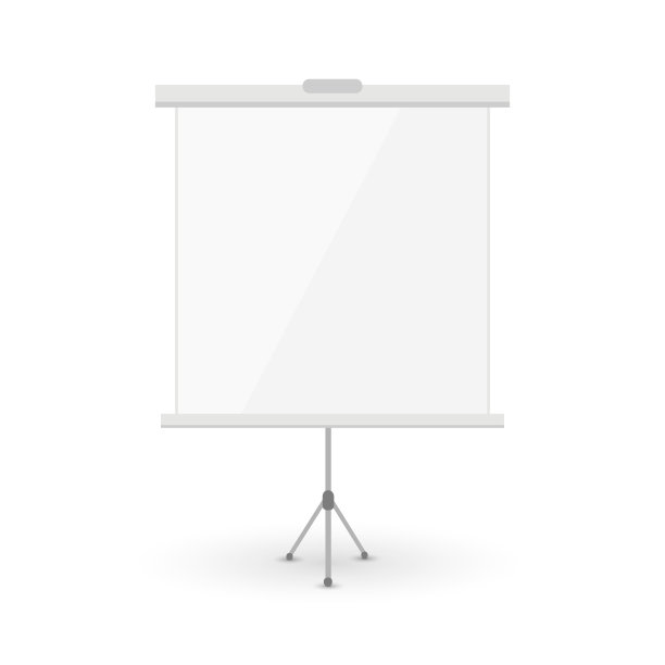 白色空白卷在三脚架上孤立的白色图片下载