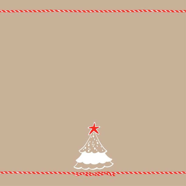 圣诞树和扭曲绳索节日背景矢量素材，可用作贺卡、邀请函和设计元素图片下载