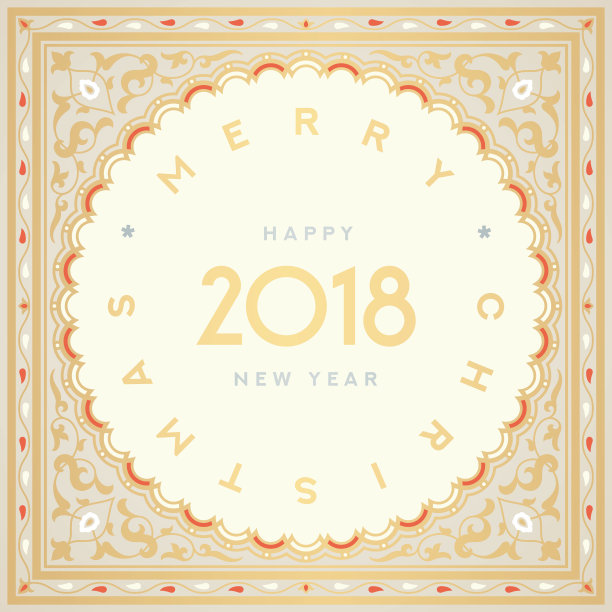 圣诞快乐，2018年新年快乐。图片下载