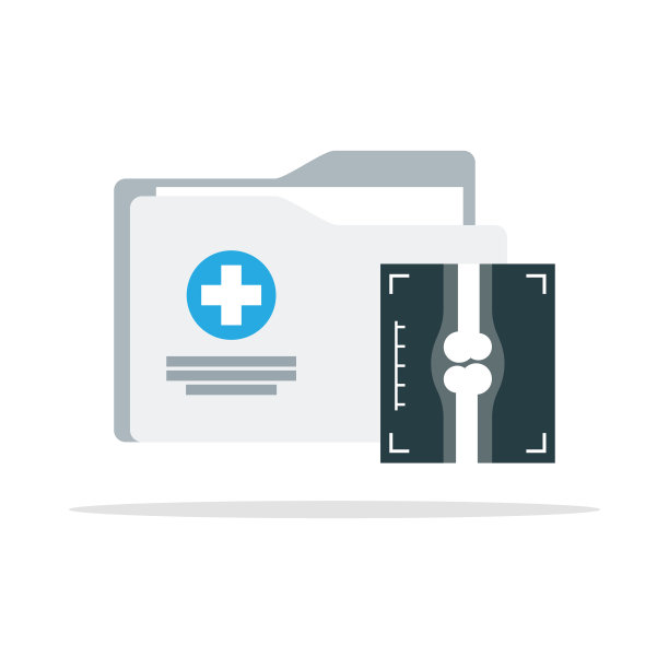 医疗文件夹图标。矢量插图在平面风格图片下载