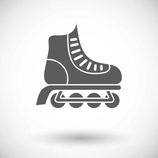 溜冰鞋矢量扁平图标图片下载