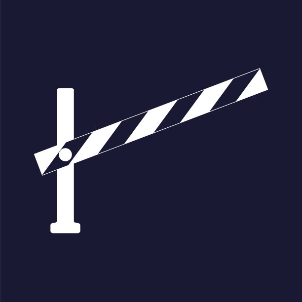 矢量图标障碍。路上障碍。矢量白色图标在深蓝色的背景。图片下载