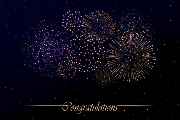 焰火表演在夜空的背景。独立日的概念。祝贺你的背景图片下载