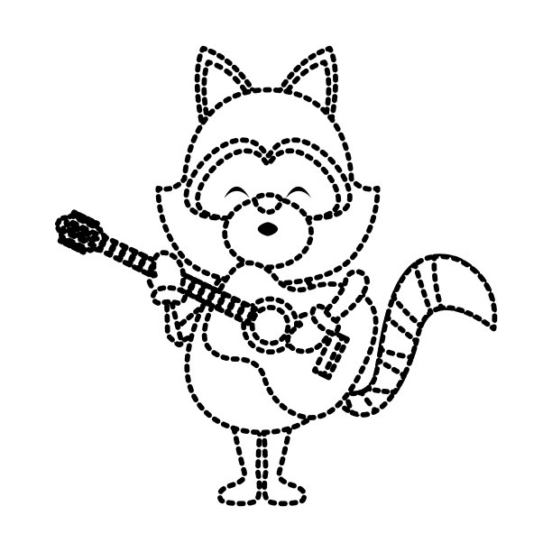 可爱的浣熊弹吉他图片下载