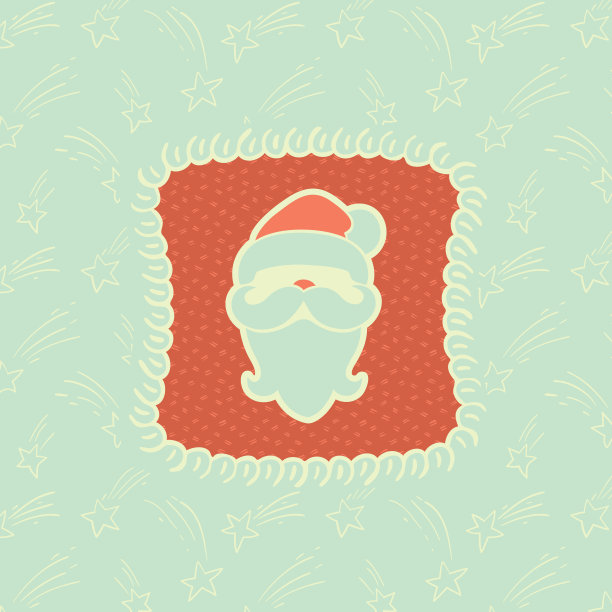 圣诞和新年的古董装饰框架与圣诞老人的象征图片下载