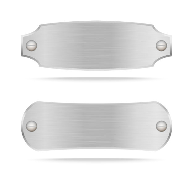 矢量金属铭牌或金属标签与螺丝与螺丝图片下载