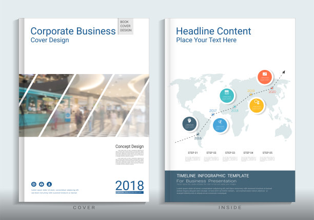 公司商业封面设计，有图片背景空间，用于年度报告，小册子，传单，单张，销售工具包，目录，杂志，小册子，作品集，海报，矢量模板A4大小。图片下载