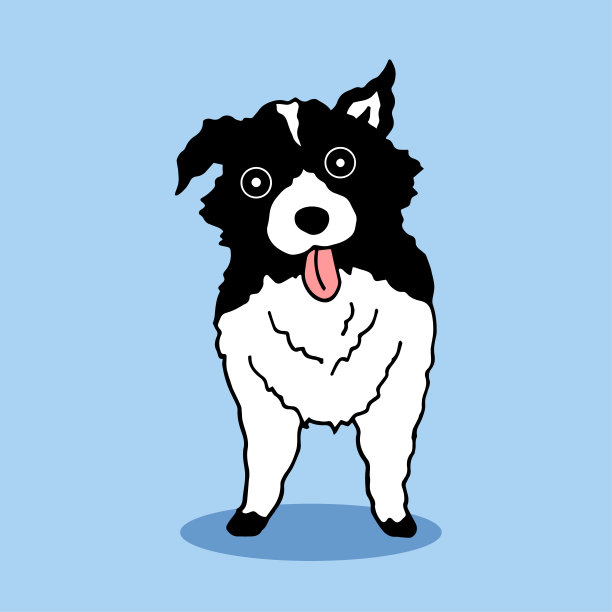 可爱友好的狗站矢量手绘插画设计图片下载