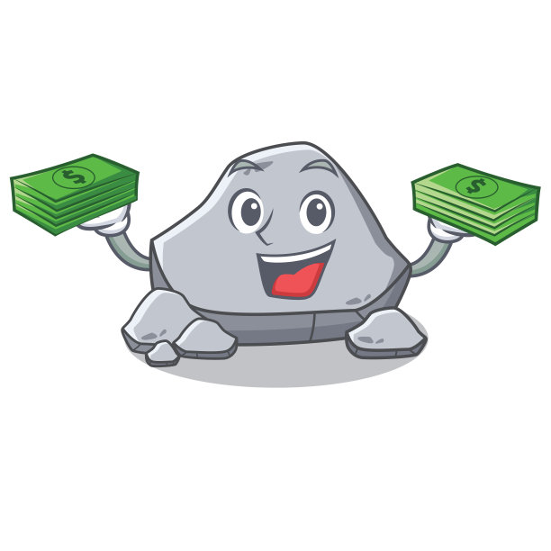 以钱币石为人物卡通风格图片下载